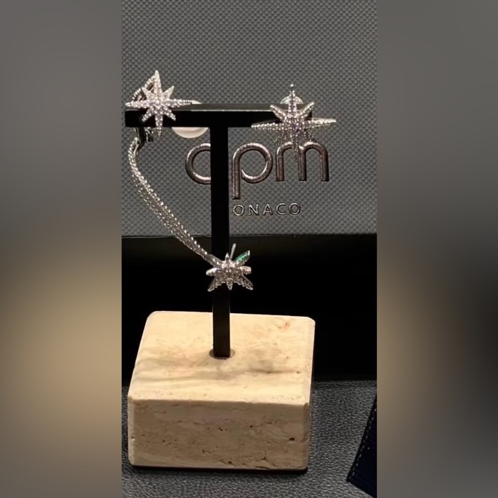 APM Asymmetrical Double Meteorites Earrings-Sterling Silver
